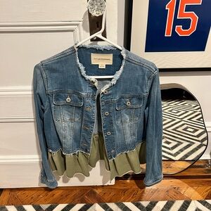 Pilcro Blue and Green Jean Jacket